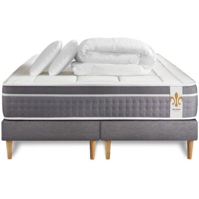 Litier Deluxe Pack Trente 160x200cm Gris - Matelas, Lit, Oreiller, Couette - Publicité Litier Deluxe Pack Trente 160x200cm Gris - Matelas, Lit, Oreiller, Couette - Publicité