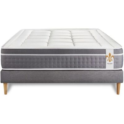 Litier Deluxe Trente Gris 160x200cm matelas et sommier - Publicité Litier Deluxe Trente Gris 160x200cm matelas et sommier - Publicité