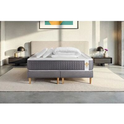 Pack Deluxe Litier Le Vingt-Six 200 x 200 cm matelas gris - Sommeil & Confort - Publicité Pack Deluxe Litier Le Vingt-Six 200 x 200 cm matelas gris - Sommeil & Confort - Publicité