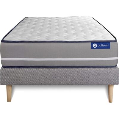 Colchón de resortes ensacados gris de 20cm de grosor - Juego de cama Colchón de resortes ensacados gris de 20cm de grosor - Juego de cama