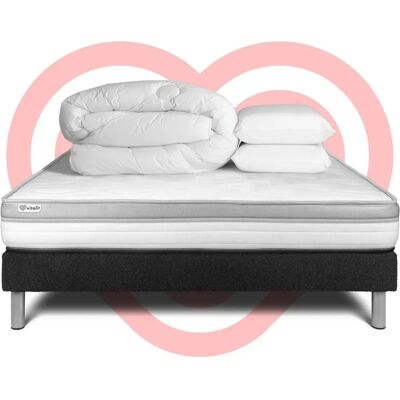 Vital Relax Ensemble de lit complet - 160x200cm, noir, mousse, microventilé - Publicité Vital Relax Ensemble de lit complet - 160x200cm, noir, mousse, microventilé - Publicité