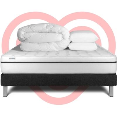 Juego completo de cama Vital Spa - Colchón 180x200cm - Negro Juego completo de cama Vital Spa - Colchón 180x200cm - Negro