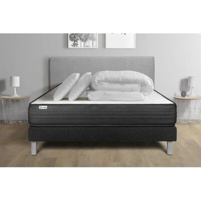 Vitalpower Ensemble Complet de Lit - Matelas 200x200cm + Sommier + Oreillers + Duvet - Publicité Vitalpower Ensemble Complet de Lit - Matelas 200x200cm + Sommier + Oreillers + Duvet - Publicité
