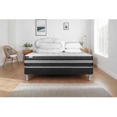 Ensemble de Lit Complet Vitalspring Zen - Matelas, Sommier, Oreillers, Duvet - Publicité Ensemble de Lit Complet Vitalspring Zen - Matelas, Sommier, Oreillers, Duvet - Publicité