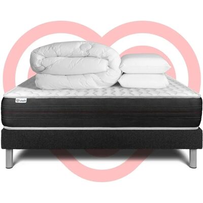 Matelas à ressorts ensachés noir 180x200 - Pack Lit - Publicité Matelas à ressorts ensachés noir 180x200 - Pack Lit - Publicité