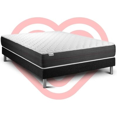 Conjunto de Cama y Colchón VITALIT Negro 160x200 Conjunto de Cama y Colchón VITALIT Negro 160x200