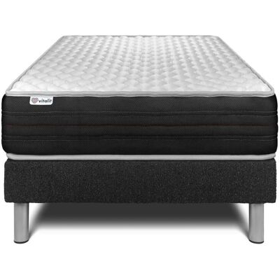 Vitalit Base tapissée noire + Matelas à mémoire 90x200 - sommier et matelas - Publicité Vitalit Base tapissée noire + Matelas à mémoire 90x200 - sommier et matelas - Publicité