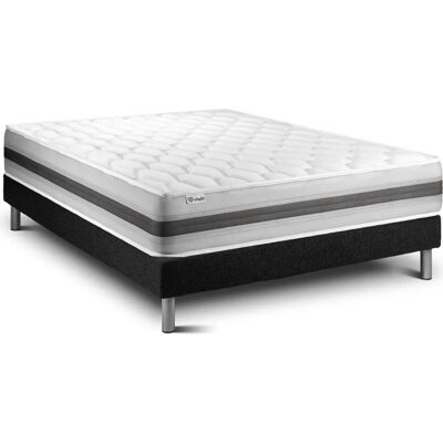 Conjunto Vitalit - Modelo 130 x 200 - Negro - Colchón híbrido con muelles y viscoelástica Conjunto Vitalit - Modelo 130 x 200 - Negro - Colchón híbrido con muelles y viscoelástica
