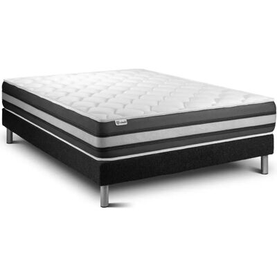 Conjunto Vitalit Negro con Colchón de Viscoelástica 160x190 Conjunto Vitalit Negro con Colchón de Viscoelástica 160x190