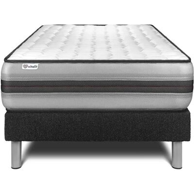 Conjunto de cama negro Vitalit - Colchón híbrido con muelles y espuma Conjunto de cama negro Vitalit - Colchón híbrido con muelles y espuma