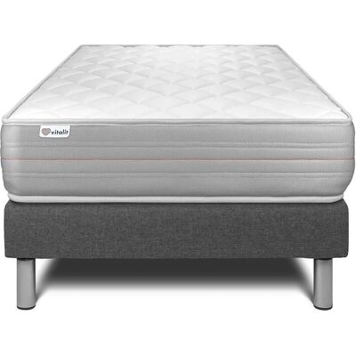 Vitalit Graues Bettset mit Memory-Schaummatratze - Bettset Vitalit Graues Bettset mit Memory-Schaummatratze - Bettset