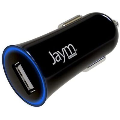 Jaym Compact Car Charger - 5W, Surge Protector, Black Jaym Compact Car Charger - 5W, Surge Protector, Black