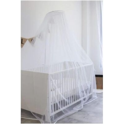 Ciel de lit blanc pour bébé - 2m polyester - Publicité Ciel de lit blanc pour bébé - 2m polyester - Publicité