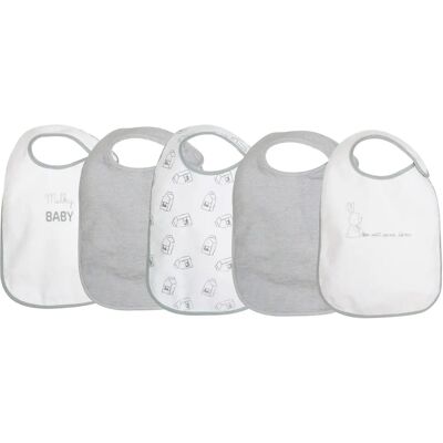 Bavoirs TROIS KILOS SEPT - Lot de 5, Gris, 38x24 cm - Publicité Bavoirs TROIS KILOS SEPT - Lot de 5, Gris, 38x24 cm - Publicité