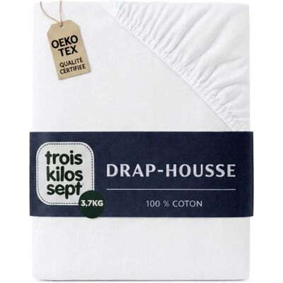 Unknown - Drap housse coton blanc 60x120 Unknown - Drap housse coton blanc 60x120
