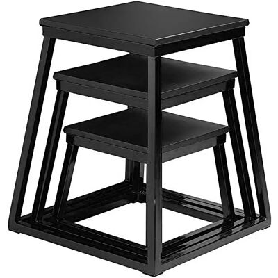 Ensemble de plateformes plyométriques Sporti France - 3 hauteurs, antidérapantes - Publicité Ensemble de plateformes plyométriques Sporti France - 3 hauteurs, antidérapantes - Publicité