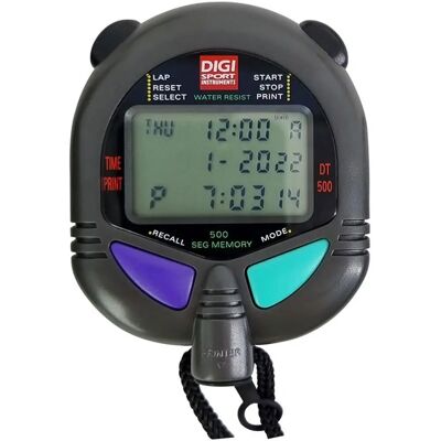 Digi Sport Instruments DT500 Stopwatch - 500 Memories, Gray Digi Sport Instruments DT500 Stopwatch - 500 Memories, Gray