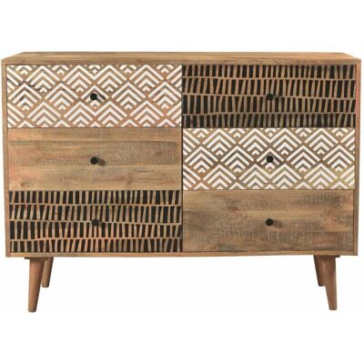 Rendez-Vous Déco Cómoda de madera de mango con 6 cajones Rendez-Vous Déco Cómoda de madera de mango con 6 cajones