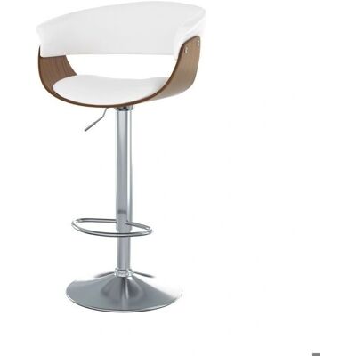 Rendez-Vous Déco Silla de bar ajustable de piel sintética blanca - Estilo de bar Rendez-Vous Déco Silla de bar ajustable de piel sintética blanca - Estilo de bar