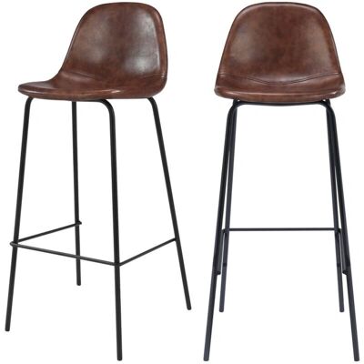 Rendez-vous Henrik 75cm - Taburete de bar vintage - Cuero sintético Rendez-vous Henrik 75cm - Taburete de bar vintage - Cuero sintético