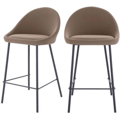 Silla de bar de microfibra marrón Rendez-Vous Déco Silla de bar de microfibra marrón Rendez-Vous Déco