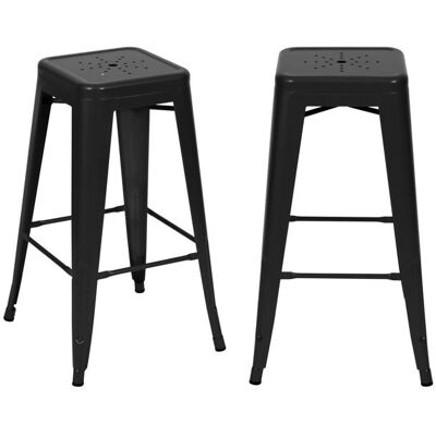 Rendez-vous Déco - Tabourets en métal noir pour îlot de cuisine - 66cm - Ensemble de 2 - Publicité Rendez-vous Déco - Tabourets en métal noir pour îlot de cuisine - 66cm - Ensemble de 2 - Publicité