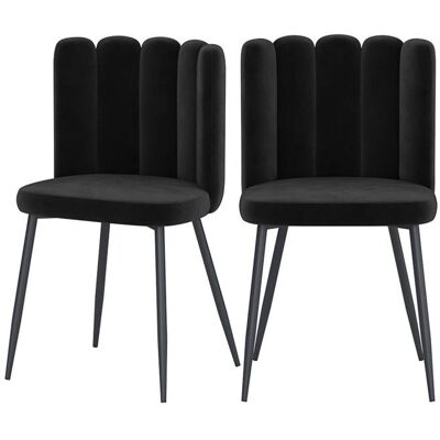 Rendez-vous Déco - Juego de 2 sillas de terciopelo negro - Silla Rendez-vous Déco - Juego de 2 sillas de terciopelo negro - Silla