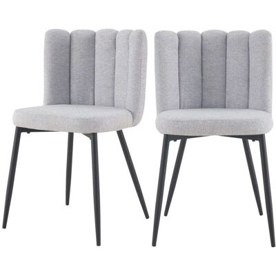 Rendez-Vous Déco Juego de 2 Sillas de Tela Gris Rendez-Vous Déco Juego de 2 Sillas de Tela Gris