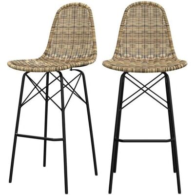 Silla de barra de resina beige Rendez-Vous Déco - Set de 2 Silla de barra de resina beige Rendez-Vous Déco - Set de 2