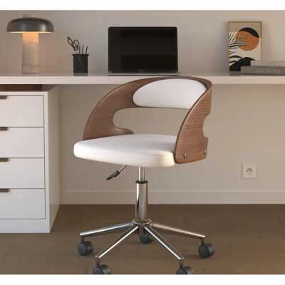 Silla de Oficina Blanca Rendez-Vous Déco - Ajustable, Giratoria, Ergonómica Silla de Oficina Blanca Rendez-Vous Déco - Ajustable, Giratoria, Ergonómica