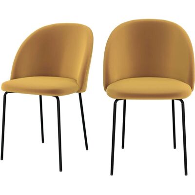 Silla Karl Terciopelo Amarillo Mostaza - Pack de 2 Silla Karl Terciopelo Amarillo Mostaza - Pack de 2
