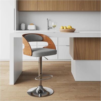 Rendez-Vous Déco Silla de Bar Ajustable Gris Claro - Louis Rendez-Vous Déco Silla de Bar Ajustable Gris Claro - Louis