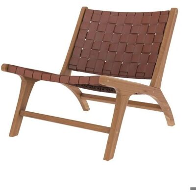 Sillón de teca Rendez-Vous Déco - Cuero y Madera - Estilo Vintage Sillón de teca Rendez-Vous Déco - Cuero y Madera - Estilo Vintage