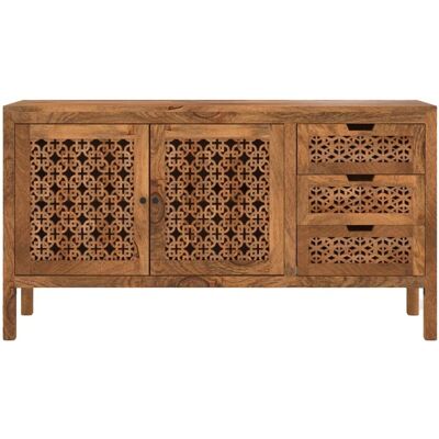Rendez-Vous Déco Aparador calado - Madera de mango - 3 cajones y 2 puertas - Estilo vintage Rendez-Vous Déco Aparador calado - Madera de mango - 3 cajones y 2 puertas - Estilo vintage