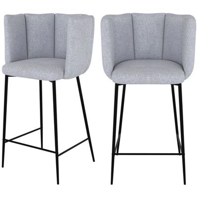 Rendez-vous Déco - Modelo Rosy - Sillas de bar de tela - Juego de 2 - Gris Rendez-vous Déco - Modelo Rosy - Sillas de bar de tela - Juego de 2 - Gris
