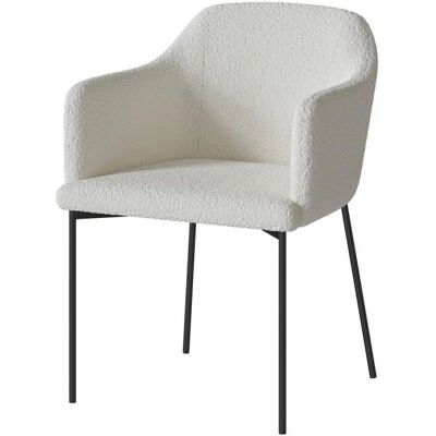 Sillón Blanco Rendez-Vous Déco - Tejido efecto lana - Moderno Sillón Blanco Rendez-Vous Déco - Tejido efecto lana - Moderno