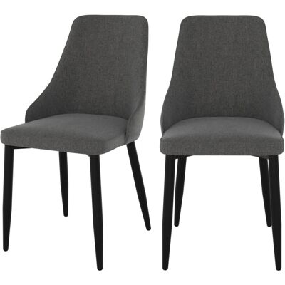 Sillas en Tela Gris Oscuro - Set de 2 - Rendez-Vous Déco Sillas en Tela Gris Oscuro - Set de 2 - Rendez-Vous Déco