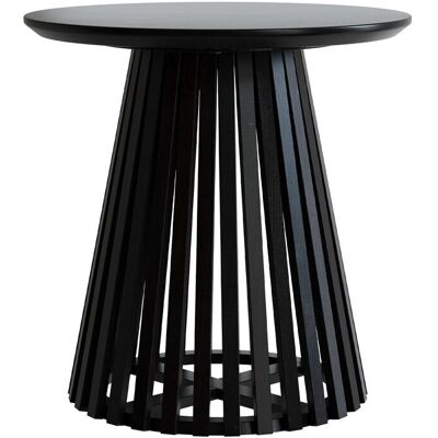 Rendez-vous Déco Mesa auxiliar redonda negra de madera de acacia - Képès Rendez-vous Déco Mesa auxiliar redonda negra de madera de acacia - Képès