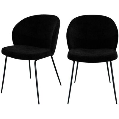 Rendez-Vous Déco Sillas en Tela Bouclé Negra - Set de 2 Rendez-Vous Déco Sillas en Tela Bouclé Negra - Set de 2