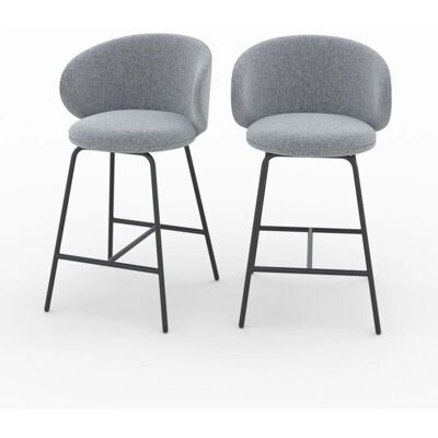 Rendez-vous Déco - Juego de 2 sillas en tela gris oscuro para isla de cocina - Muebles Rendez-vous Déco - Juego de 2 sillas en tela gris oscuro para isla de cocina - Muebles