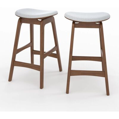 Rendez-vous Déco Jude Juego de 2 taburetes de madera gris para isla Rendez-vous Déco Jude Juego de 2 taburetes de madera gris para isla