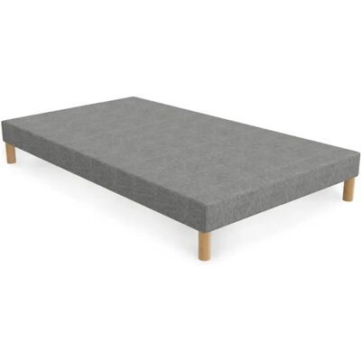 Spring - Sommier tapissier 80x200 - Tissu gris - Base de lit - Publicité Spring - Sommier tapissier 80x200 - Tissu gris - Base de lit - Publicité