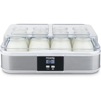 Yogurtiera H.Koenig - Acciaio inox - 12 contenitori - 15H - Yogurtiera Yogurtiera H.Koenig - Acciaio inox - 12 contenitori - 15H - Yogurtiera