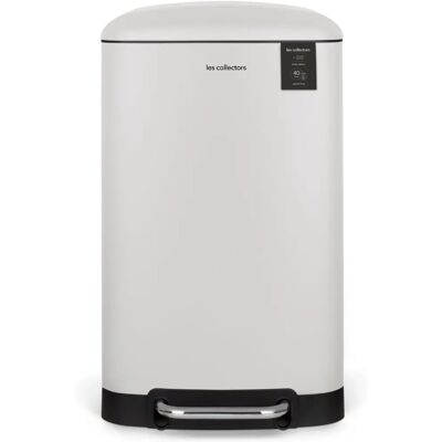Les Collectors Poubelle à pédale en acier inoxydable - 40L Blanc - Publicité Les Collectors Poubelle à pédale en acier inoxydable - 40L Blanc - Publicité