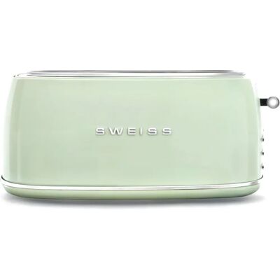 Tostapane Vintage SWEISS GRV7 - 1500W, Ampia Fessura, Verde Tostapane Vintage SWEISS GRV7 - 1500W, Ampia Fessura, Verde