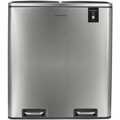 Les Collectors Stainless Steel Recycling Bin - 60L - Modern Design Les Collectors Stainless Steel Recycling Bin - 60L - Modern Design