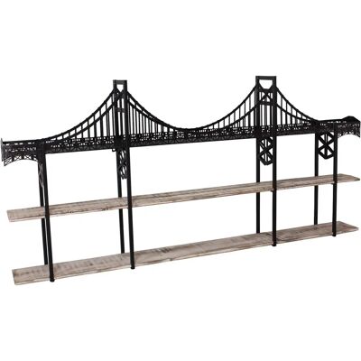 Antic Line Creations Estantería en forma de puente en madera y metal 146.5x13x70cm Antic Line Creations Estantería en forma de puente en madera y metal 146.5x13x70cm
