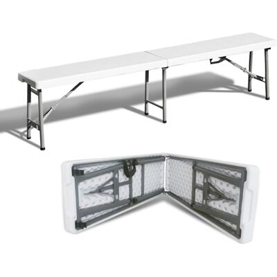 TERRE JARDIN - Banc pliant - Blanc - Garden bench - Publicité TERRE JARDIN - Banc pliant - Blanc - Garden bench - Publicité