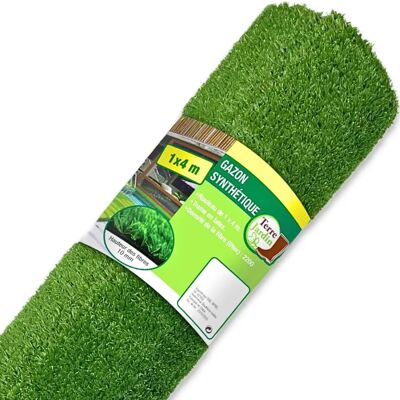TERRE JARDIN - Rouleau gazon artificiel 1x4 m - Largeur 1 m - Hauteur de fibre 10 mm - Artificial Grass Roll - Publicité TERRE JARDIN - Rouleau gazon artificiel 1x4 m - Largeur 1 m - Hauteur de fibre 10 mm - Artificial Grass Roll - Publicité
