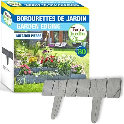 Terre Jardin Modelo Fronteras de jardín imitación piedra - 80 unidades Terre Jardin Modelo Fronteras de jardín imitación piedra - 80 unidades